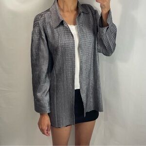 Chico’s travelers silver textured shirt